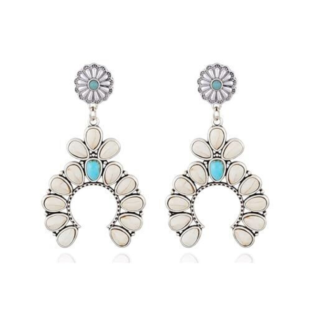4580 Boho Western Rodeo Turquoise Earrings Vintage Western Jewelry Cowgirl